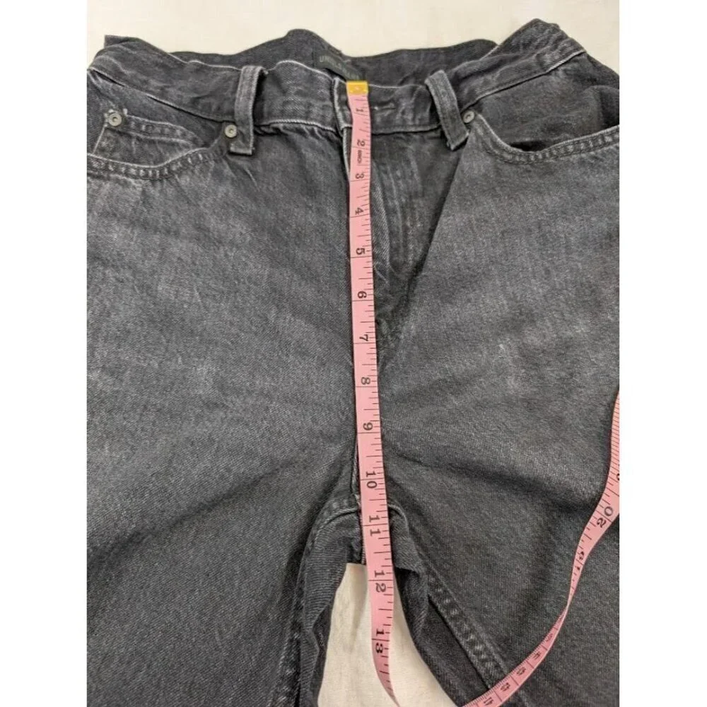 Uniqlo Jeans women size 24" x 31" straight leg baggy black denim 100% cotton B7 - Picture 10 of 11